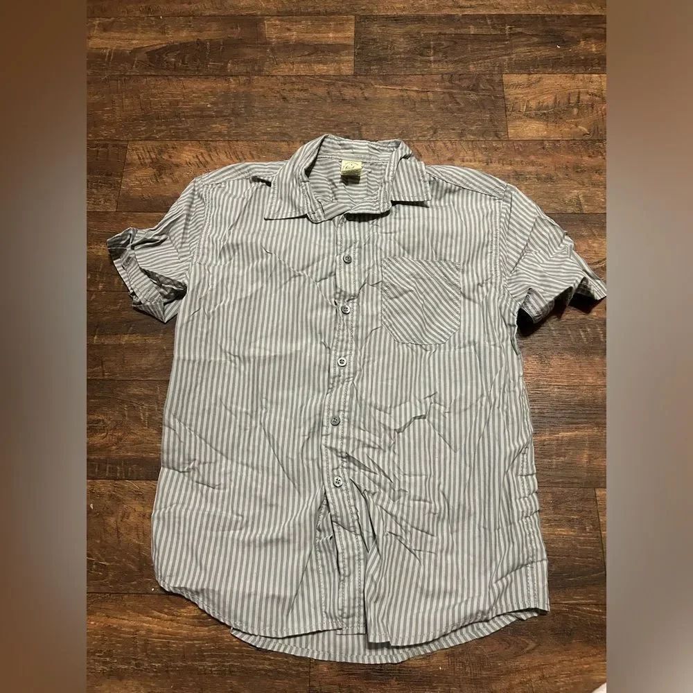 Boys Faded Glory Striped Button Down Shirt